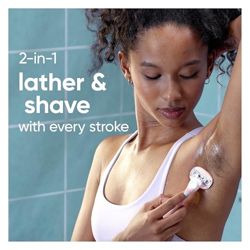 Gillette Venus ComfortGlide White Tea 4 count, with Gillette Venus ComfortGlide plus Olay 2 count, Women's Razor Blade Refills
