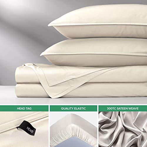 Pure Bamboo King Sheets, Genuine 100% Organic Viscose Derived from Bamboo Bed Sheet Set, Luxuriously Soft & Cooling, Double Stitching, 2 Year Quality Promise (King, Ivory)