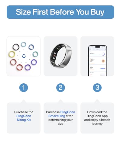 RingConn Gen 2 Air Sizing Kit - Size Before You Buy (Sizes 6-14) | Exclusive to RingConn Gen 2 Air | 9 Sizes Included for Accurate Fitting | Find Your Perfect Fit