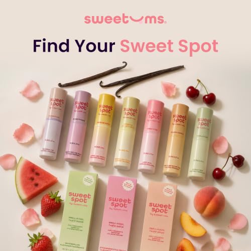 Sweetums SweetSpot Portable Strawberries & Cream Perfume Stick | Flavored, long lasting non sticky formula with natural ingredients, portable solid fragrance stick for women's everyday use