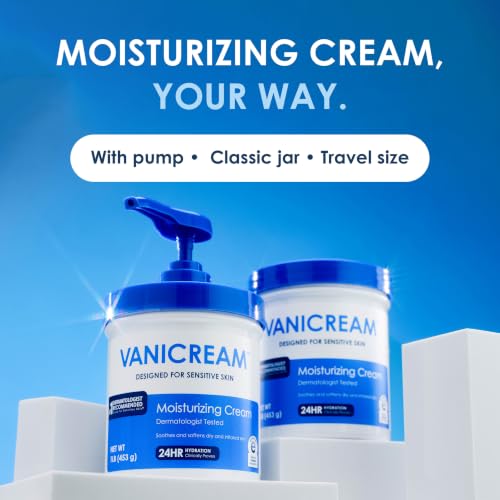 Vanicream Moisturizing Cream, Body & Face Moisturizer, 16 Oz Pump Dispenser | Formulated without Common Irritants for Sensitive Skin, Restores Moisture and Soothes Irritated, Cracked or Itchy Skin
