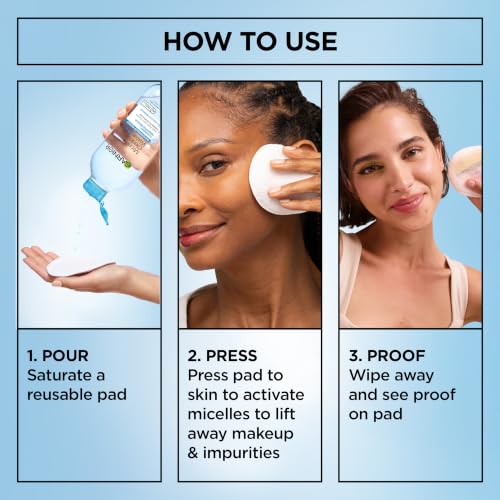 Garnier SkinActive Micellar Water For Waterproof Makeup, Facial Cleanser & Makeup Remover, 13.5 Fl Oz (400mL), 1 Count (Packaging May Vary)