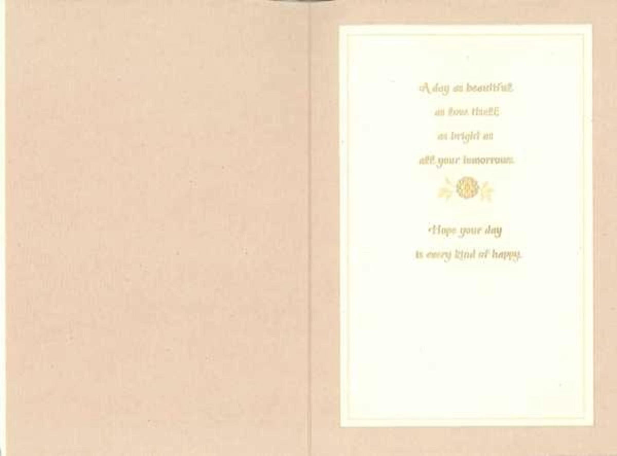 Hallmark Wedding Card (Mr. & Mrs.) | Die-cut Floral and Heart Pattern, Glittery Gold Backdrop, Envelope Included, High Quality Paper, Card Measures 5.8" X 8.3"