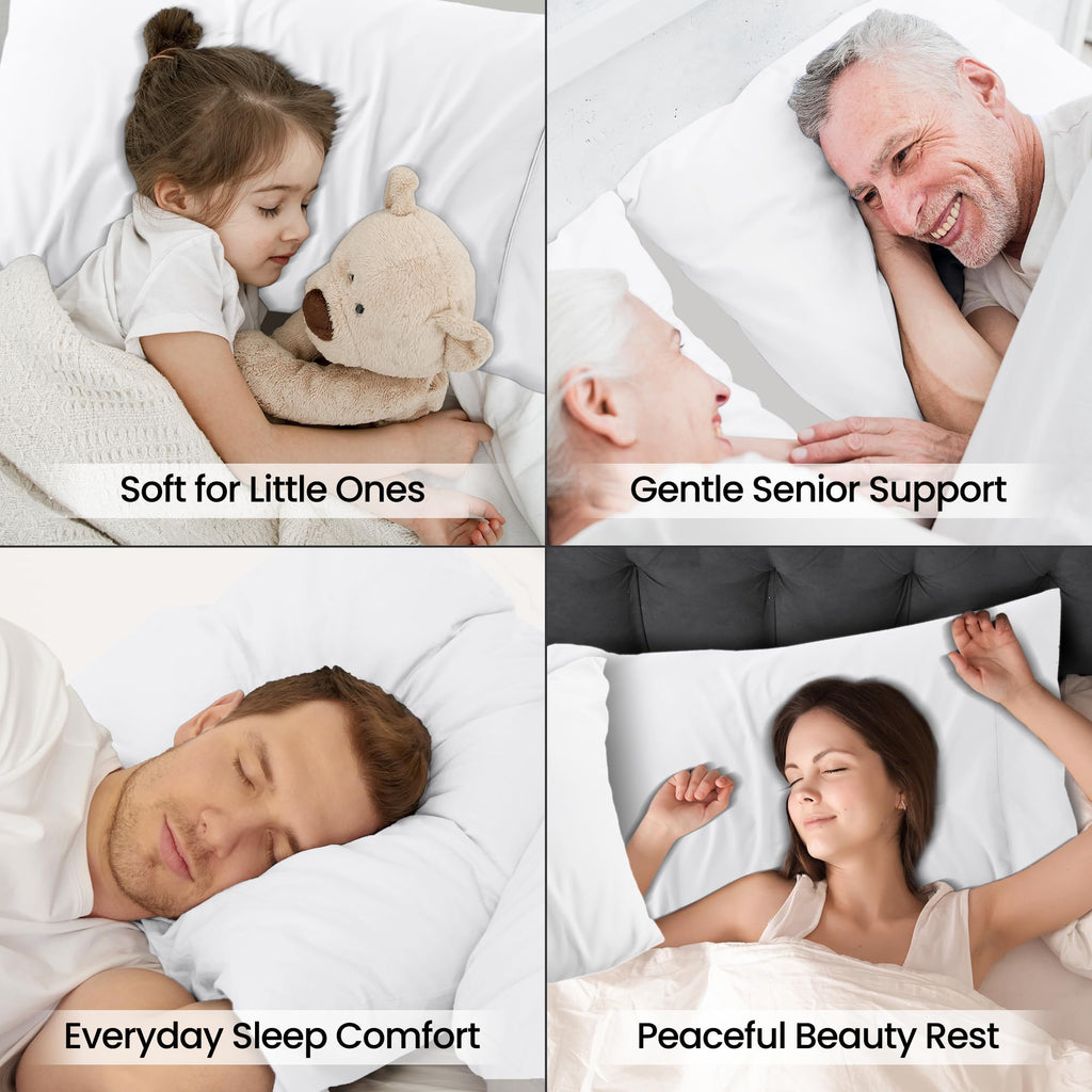 Pillow Covers Queen Size Set of 4, Soft and Comfy Pillow Cases, White | Hotel-Style Comfort, Extra Soft With Envelop Closure for Kids, Women & Men