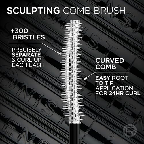 L'Oreal Paris Extensionist Mascara, Lengthening, Volumizing, and Curling Formula For a Lash Extension Eye Makeup Look, Washable Blackest Black