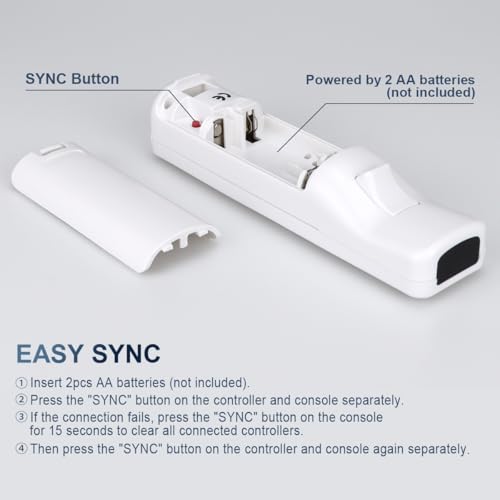 FASIGO Remote Controller with Nunchuck, Compatible with Nintendo Wii/Wii U | 2 Pack, White