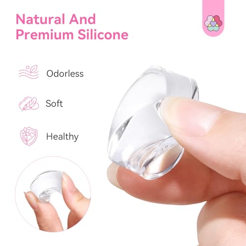 SAVILAND French Tip Tool Silicone Nail Stamper 4PCS | Long & Short Silicone Nail Stamp with Scrapers, Fast Easy French Nails, Nail Stuff for French Manicure Home DIY Salon
