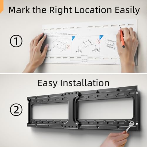 IWORKBOARD 55 65 75 85 inch Tilting TV Wall Mount for 32-90 '' TVs, Low Profile TV Mount Bracket, Safe Lock & Quick Release,Max VESA 600x400mm, 24 inch Studs,132 lbs, Fit Most 55+ 75+ 85+ 86 TVs