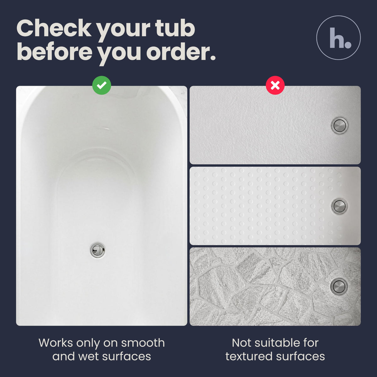 homerella Bathtub Mat Non Slip 35x16 Shower Mat Non Slip Anti Mold BPA Free | Mildew Resistant, Machine Washable, Extra Long Tub Mat, Shower Mats for Inside Shower, Bath Mat for Tub Non Slip EU Certified