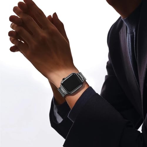 EPULY Metal Band Compatible with Apple Watch Bands for Men 42/44/45/46/49mm | Stainless Steel Strap Suitable for Business Setting & Everyday Wear, Fits iWatch Bands Series 11 10 9 8 7 6 5 4 SE/Ultra3 2 1