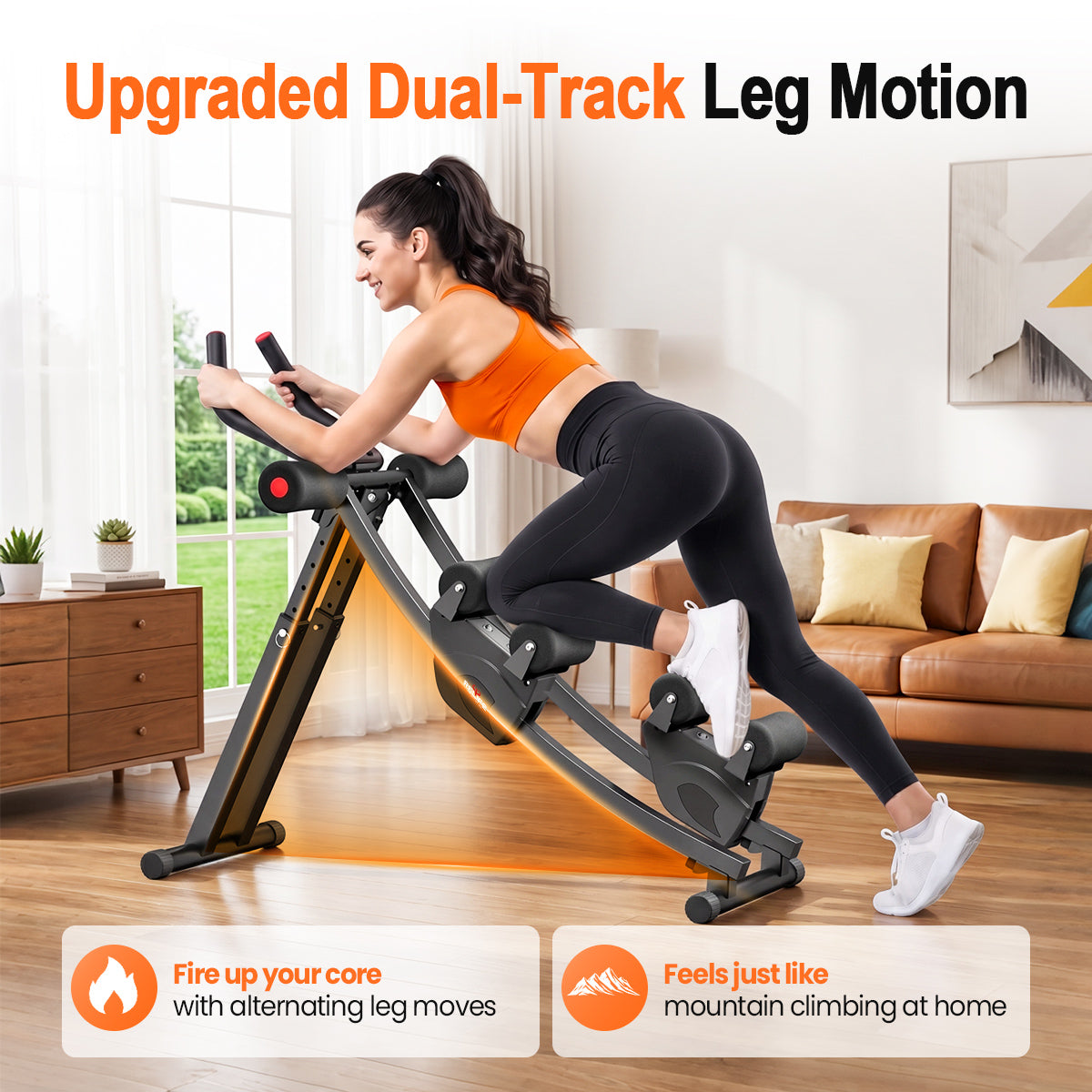 RELIFE REBUILD YOUR LIFE Adjustable Ab Machine, Foldable Ab Workout Equipment for Abs, Waist, Arms & Legs Independent Dual Tracks Waist Trainer 440LBS