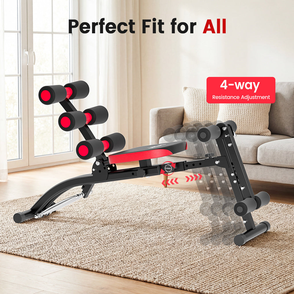 RELIFE REBUILD YOUR LIFE Foldable Ab Machine for Home Gym, Adjustable Ab Trainer & Sit Up Bench, Compact Core Workout Chair for Daily Fitness