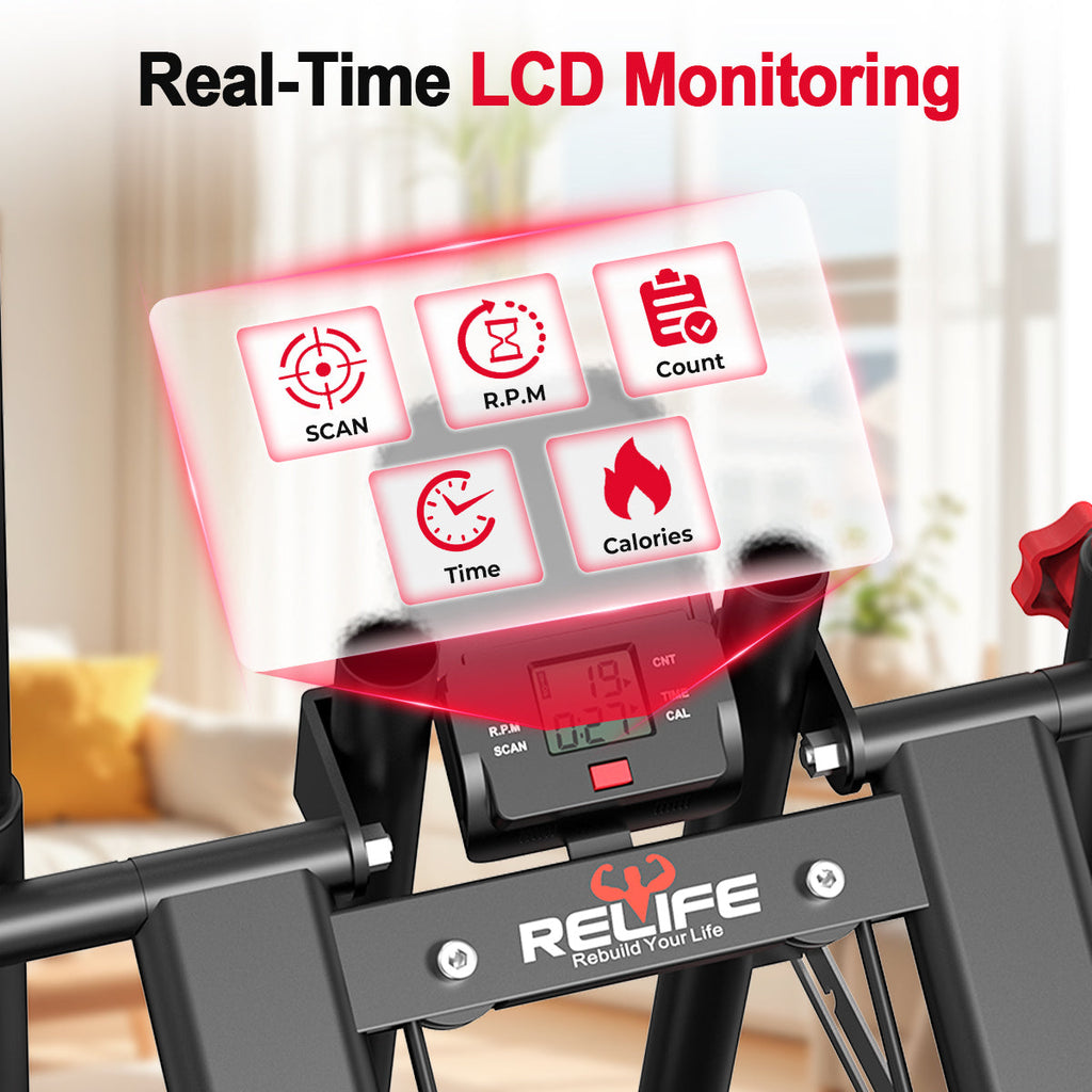 RELIFE REBUILD YOUR LIFE Indoor Stair Climber Compact Stair Stepper for Cardio Training Full Body Stairmaster Workout Machine with Extended Step Range