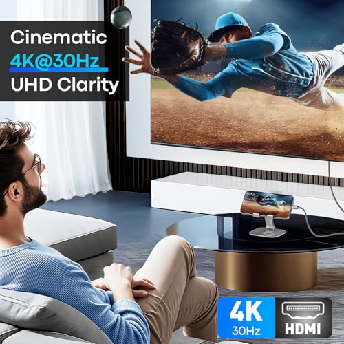UANTIN USB C to HDMI Cable 6Ft for Home Office 4K High-Speed | USBC to HDMI Braided Cord [Thunderbolt 3/4/5 Compatible] with MacBook Neo, Galaxy S9 to S25, iPhone 17 Pro/Max, iPad, Surface