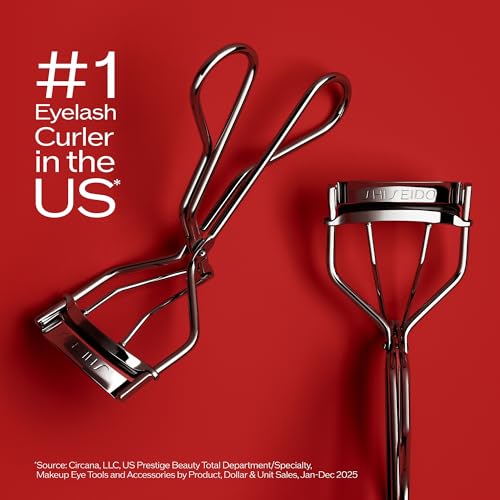 Shiseido Eyelash Curler - Crimps & Curls Lashes for Perfect, Eye-Framing Fringe - Gentle & Safe - Includes Replacement Pad