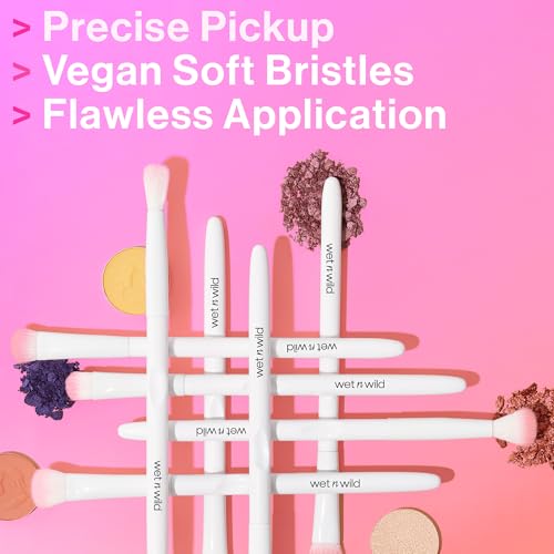 wet n wild Eyeshadow Brush, Precision Blending Application, Soft Synthetic Fibers, Ergonomic Handle for Comfortable Precision Control