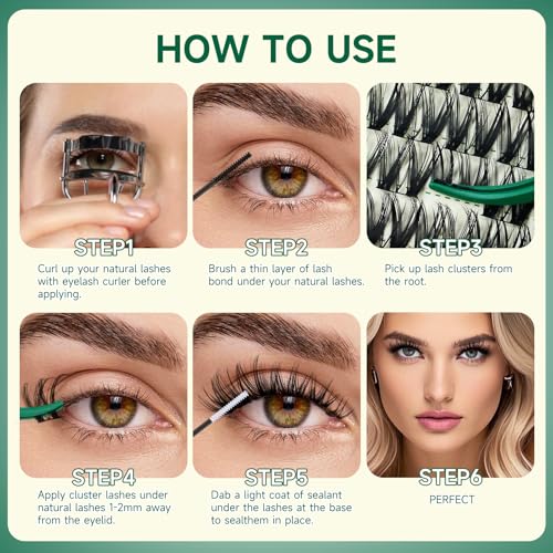 KEYYOU Flora Lash Clusters D Curl Wispy Flaunt Eyelash Extensions F01