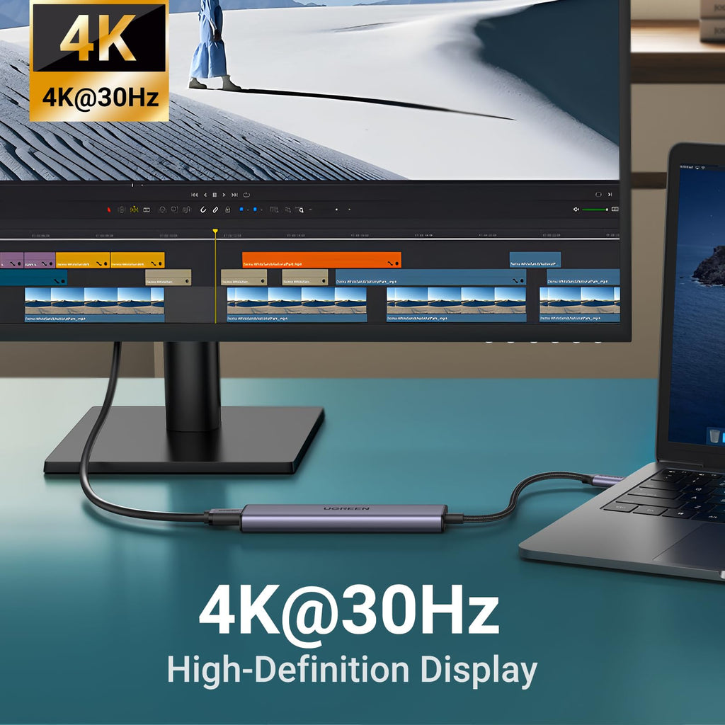 UGREEN USB C Hub 5 in 1 Multiport USB Adapter 4K HDMI, 100W Power Delivery | 3 USB-A Data Ports, USB C Dongle,compatible with MacBook Pro/Air M5/M4/M3/M2/M1, iPad Pro, iMac, iPhone 17 Pro/Pro Max