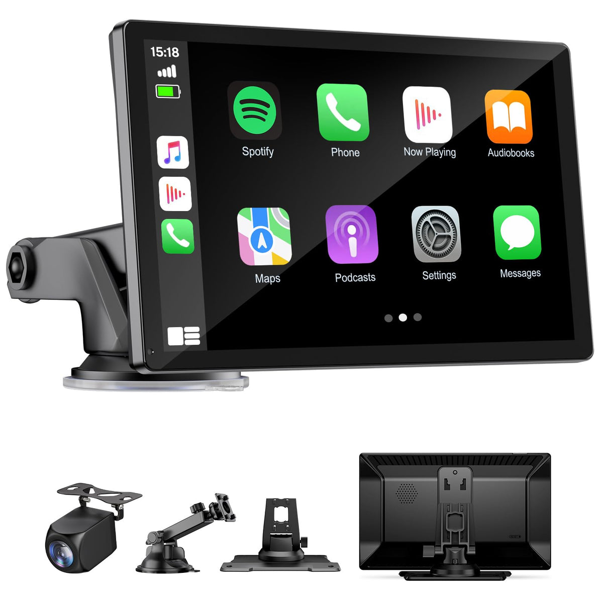 9" Wireless Apple Carplay Screen for Car with OTA Update, Backup Camera | Touchscreen Apple Carplay & Android Auto with Voice Control/GPS Navigation/Mirror Link/Bluetooth 5.0/AUX/FM