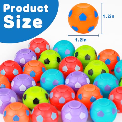 32PCS Fidget Spinner Soccer Balls Halloween Party Favors for Kids 4-8 8-12 | Halloween Goodie Bag Stuffers Non Candy Treats Classroom Treasure Toys Carnival Prize Bulk Pinata Filler Birthday Trinket