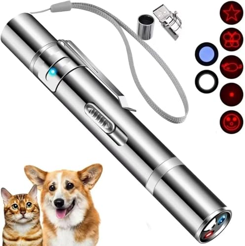 JANHER Cat Laser Pointer Toy, 3 Light Modes, 5 Fun Patterns, Interactive | Interactive pet toy for cats, dogs and birds, encouraging chase play, exercise and indoor fun with engaging light effects