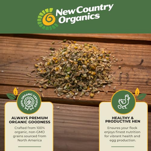 New Country Organics | Corn-Free Classic Layer Chicken Feed for Laying Hens | Corn-Free and Soy-Free | 17% Protein | Certified Organic and Non-GMO Chicken Food | 25lbs Bag