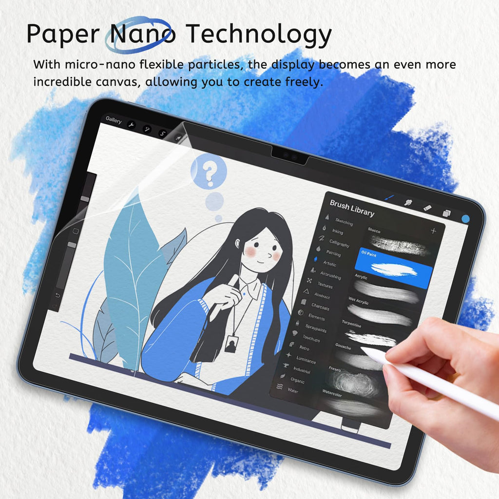 MOBDIK Paperfeel Screen Protector for iPad A16 11th/10th & iPad Air 11 | M4/M3/M2, 2 Pack Matte Film Crafted for Natural Writing, Anti Glare, Touch Sensitivity