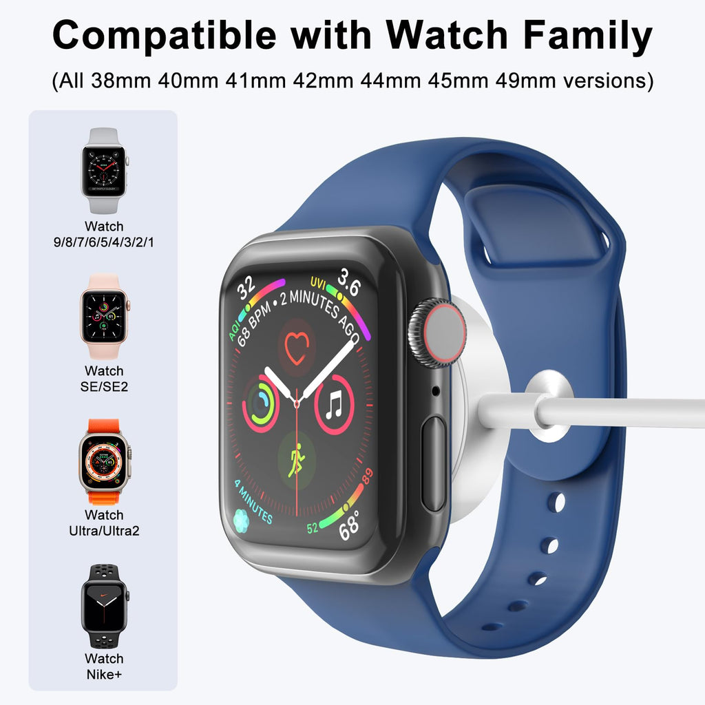 Amasuki 2Pack Upgraded for Apple Watch Charger USB Magnetic Wireless Fast iWatch Charger Portable Compatible with iWatch Ultra/Series 11/10/9/8/7/6/SE/SE2/5/4/3/2/1-[3.3FT]