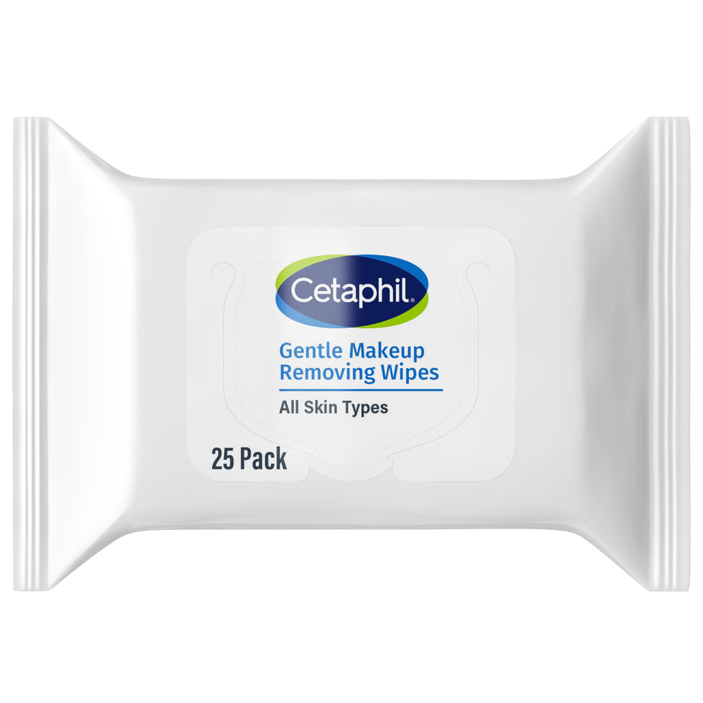 Cetaphil Gentle Makeup Remover Face Wipes, Fragrance Free, 25 Count | Sensitive skin safe, alcohol-free, fragrance-free, daily facial cleansing, removes makeup, dermatologist recommended