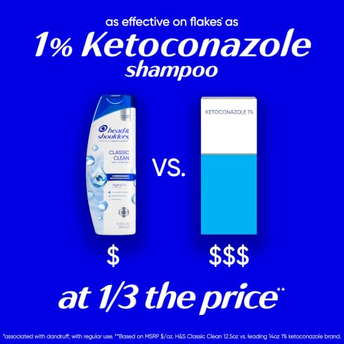 Head & Shoulders Classic Clean Anti-Dandruff Shampoo, 72-Hour Dandruff Protection, 1% Pyrithione Zinc, 28.2 fl oz