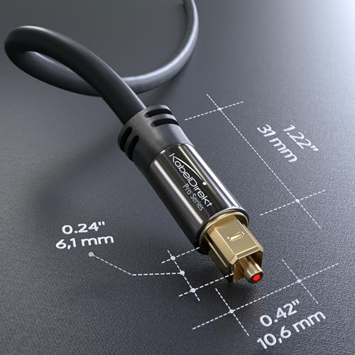 KabelDirekt – Optical Audio TOSLINK Cable – 6ft – Soundbar | Optical digital audio cable: Perfect for equipment with a TOSLINK interface (OPT In / OPT Out or S/PDIF In / S/PDIF Out)