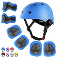 WayEee Kids Bike Helmet Set Knee Pads Adjustable Protective Gear, 3-14 Age | 7pcs skateboard set with knee pads elbow pads wrist guards double size sport cycling bike roller skating scooter boys girls