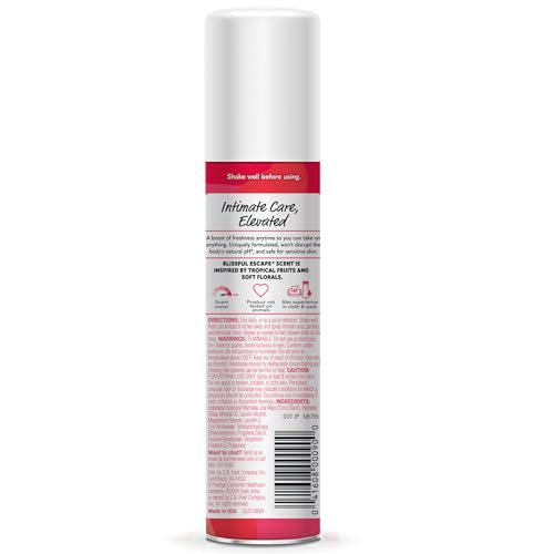 Summer's Eve Daily Refreshing Feminine Spray, Blissful Escape, 2 Oz | Talc-Free, Daily Body Spray for Women, Feminine Care that Neutralizes & Reduces Body Odor, Gynecologist-Tested, On-The-Go