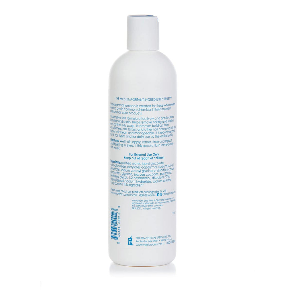 Vanicream Shampoo, Helps Remove Oil, Flaking and Build-Up, 12 Fl Oz | Formulated without Common Irritants for Sensitive Skin, Gentle, Clarifying Shampoo, Dermatologist Tested