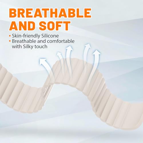 Magnetic Sport Bands for Apple Watch Band 40mm 38mm 41mm 42mm 44mm 45mm 46mm iWatch bands for Women Men,Silicone Loop Strap Wristband for Apple Watch Series 12 11 10 9 8 7 6 5 4 3 SE 3/2nd Ultra 49mm