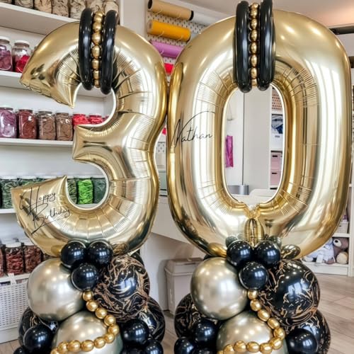 Champagne Gold 13 Balloon Number,40 Inch Light Gold 13 Balloons Big Foil Mylar Helium Number 13 Balloon for Birthday Party Anniversary Decorations