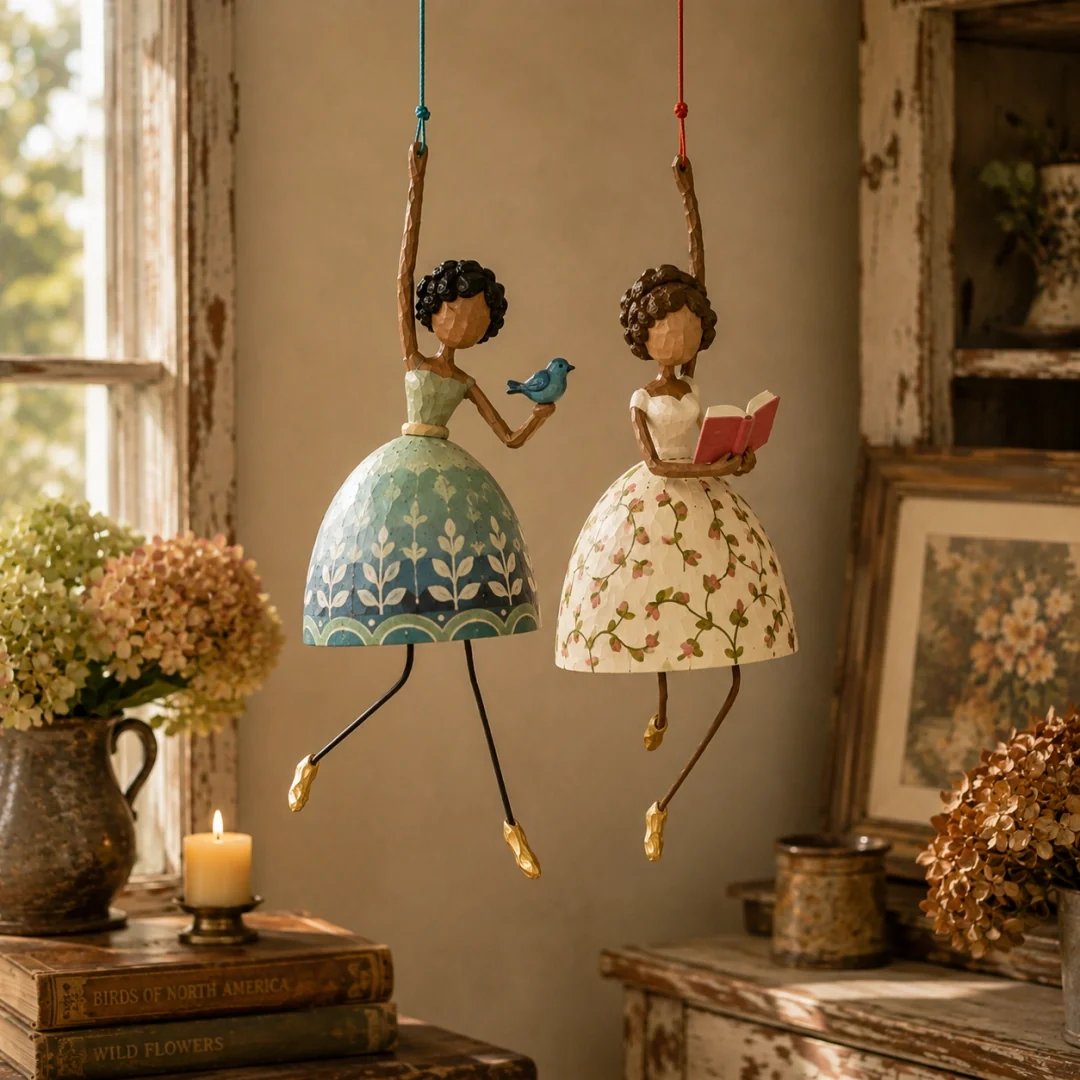 ⏳ Last Day 49% OFF – 🌸 Whimsical Dancing Lady Hanging Ornament | Vintage Folk-Art Décor with Wind-Activated Swaying Design & Playful Dangling Details ✨
