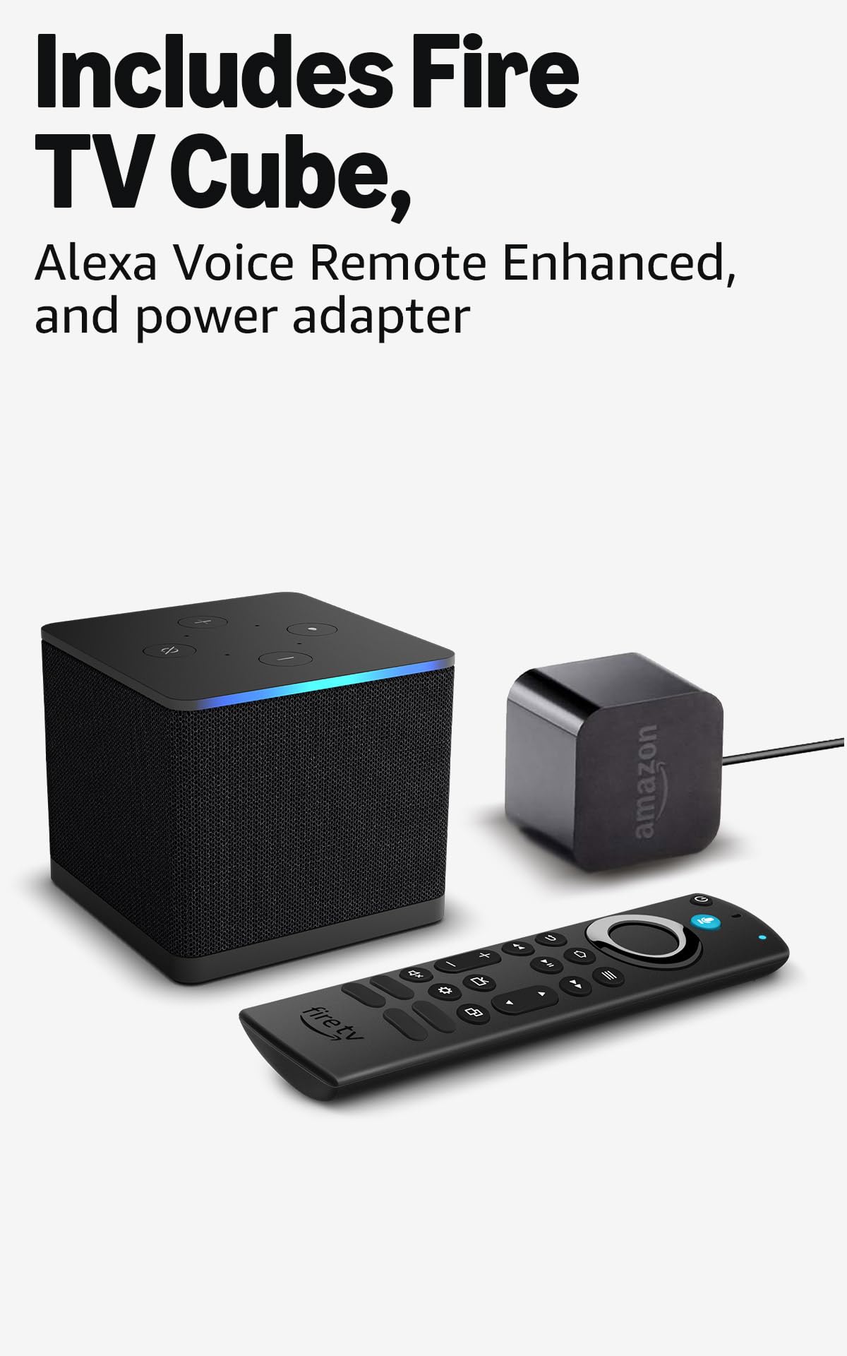 Amazon Fire TV Cube, with AI-powered Fire TV Search, Hands-free streaming device, find shows faster with Alexa+, Wi-Fi 6E, 4K Ultra HD