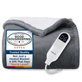 Bedsure Heated Blanket Throw Blanket with Preheat Function - Fast Heating Electric Blanket, Soft Flannel Throw with 6 Time Settings(Up to 10H), 6 Heating Settings, Gifts for Grandma (50"x60", Grey)