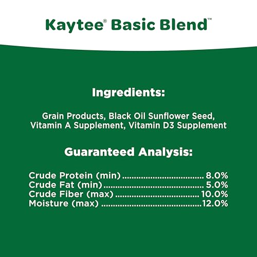 Kaytee Wild Bird Food Basic Seed Blend, 5 lb | Attract backyard birds. Wild bird seed mix with sunflower. Fortified, birdseed, year-round