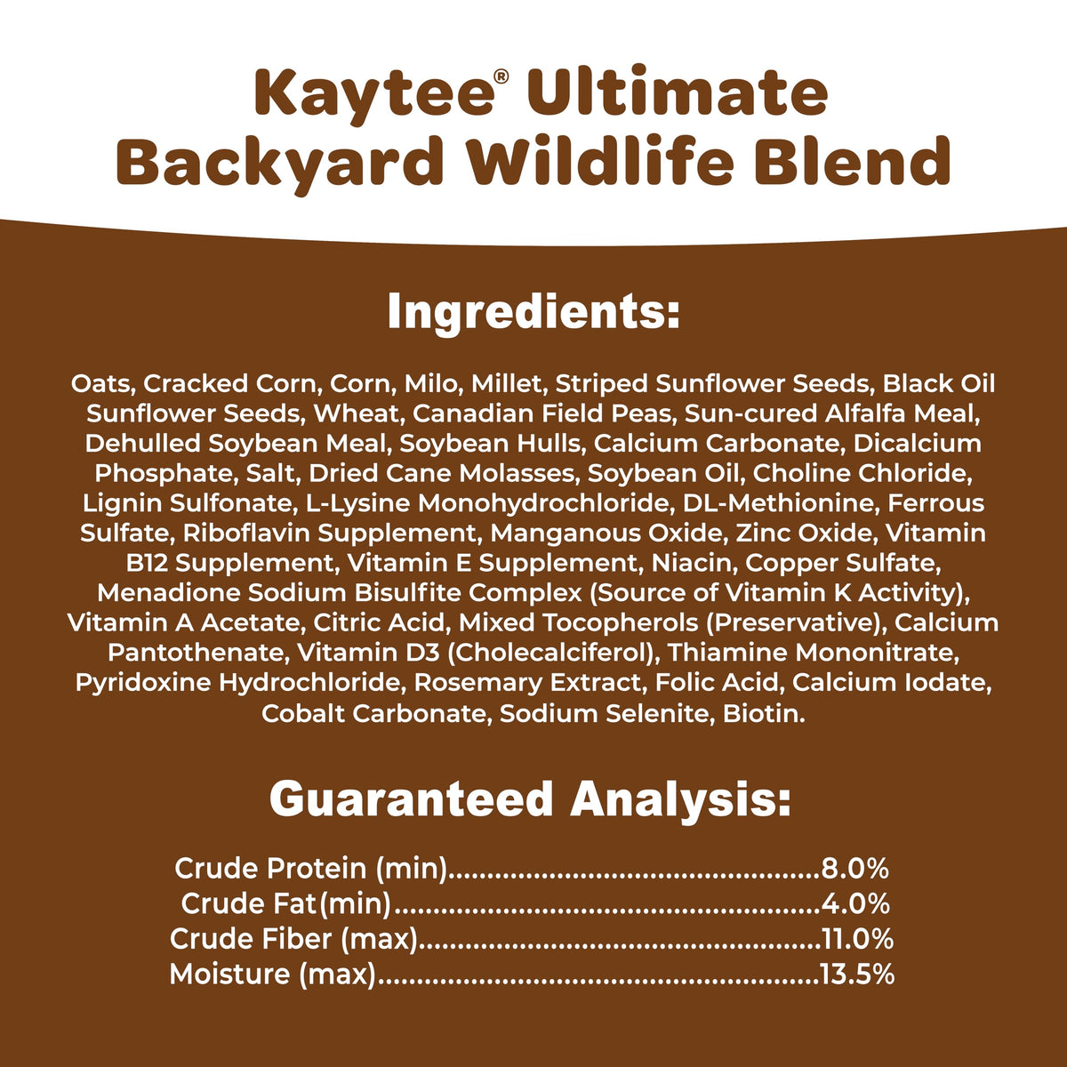 Kaytee Ultimate Backyard Wildlife Food for Wild Squirrels, Rabbits, Chipmunks, and More, 8 Pounds