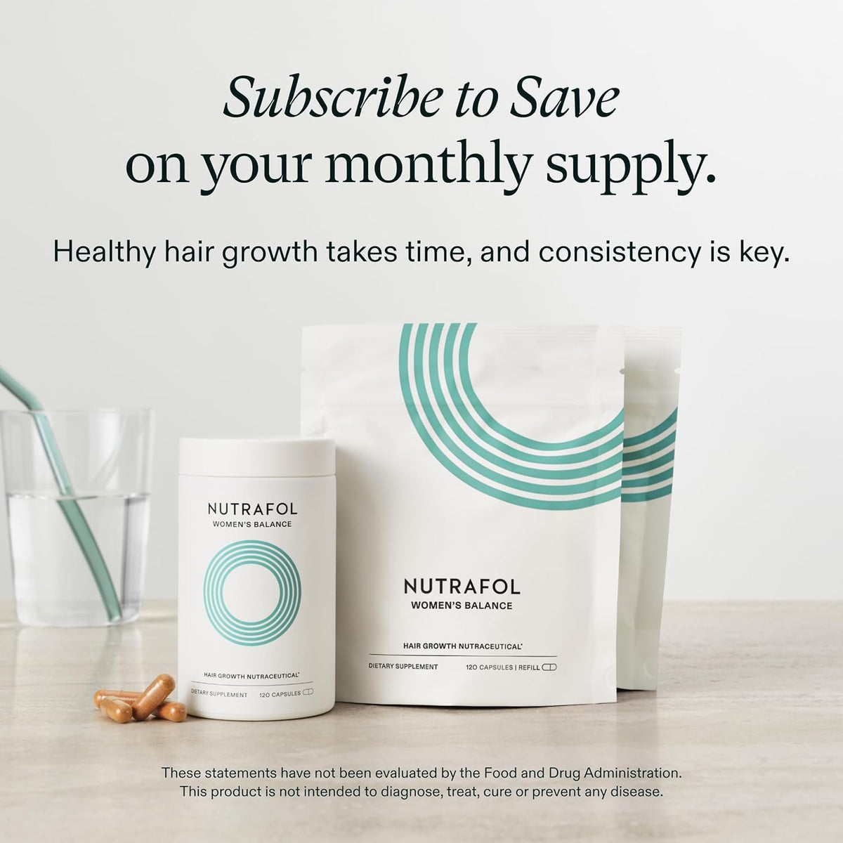 Nutrafol Women's Balance Hair Growth Supplements, Age 45+, 1-Month Pouch