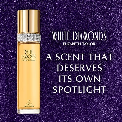 Elizabeth Taylor White Diamonds Eau de Toilette for Women, 3.3 fl oz | Women's floral chypre eau de toilette. Perfume with notes of lily, neroli, warm amber, and sandalwood.