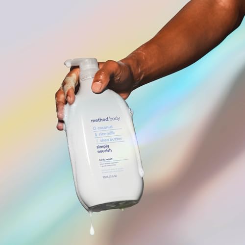 method Body Wash, Simply Nourish, 28 fl oz | Soothing Formula, Leaves Skin Feeling Soft & Moisturized, Made Without Parabens, Notes of Coconut, Rice Milk & Shea Butter