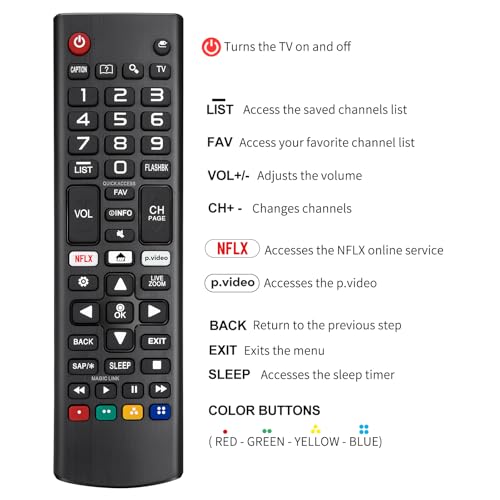 Universal for LG Smart TV Remote Control Replacement with Battery | for All LG OLED 3D Thinq TVs | 1‑Year Warranty | for AKB75095307 AKB75375604 AKB74915305 AK75675304 AKB76040302 AKB76037601