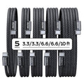 LISEN USB C to USB C Cable 60W for iPhone 18 Pro Duo Charging Cable, 5-Pack | for iPhone 18 Fast Charger/17/16/15 Galaxy S26/S25/S24, 3.3/3.3/6.6/6.6/10FT Gift for Car, Home, Office, Bed and Travel Cord