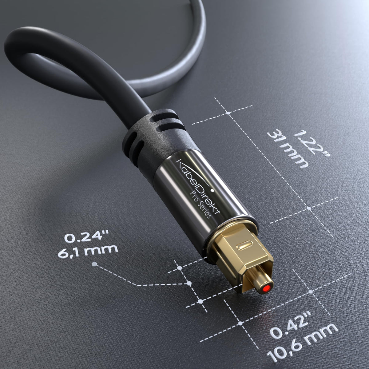 KabelDirekt – Optical Audio TOSLINK Cable – 6ft – Soundbar | Optical digital audio cable: Perfect for equipment with a TOSLINK interface (OPT In / OPT Out or S/PDIF In / S/PDIF Out)