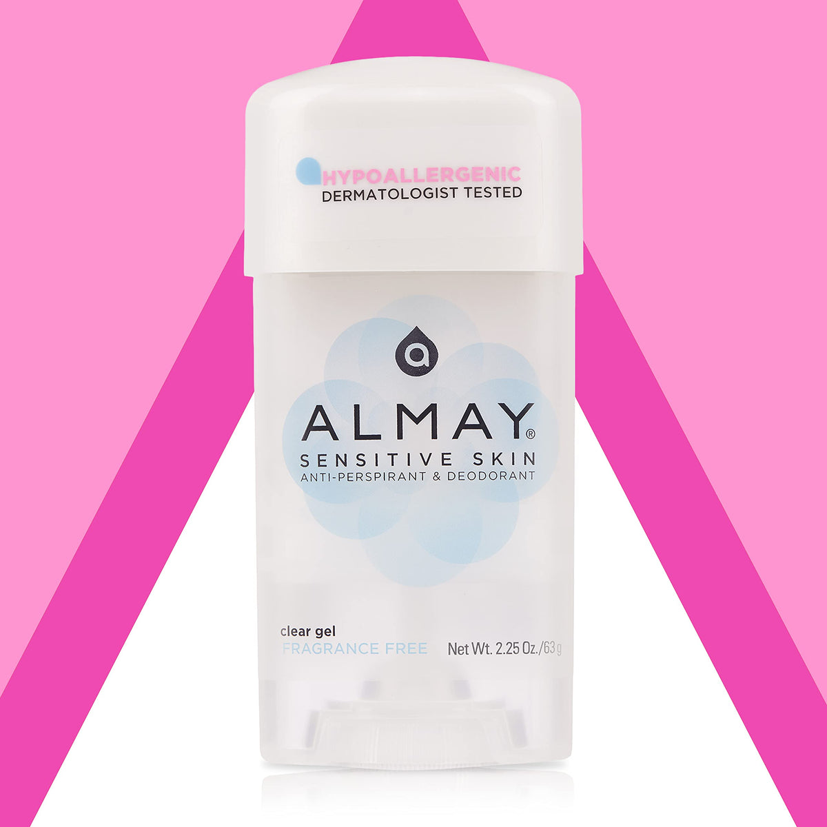 Almay Clear Gel Deodorant and Antiperspirant, Fragrance Free, 2.25 oz | Gentle and hypoallergenic antiperspirant deodorant for sensitive skin. Dermatologist tested. Fragrance free.