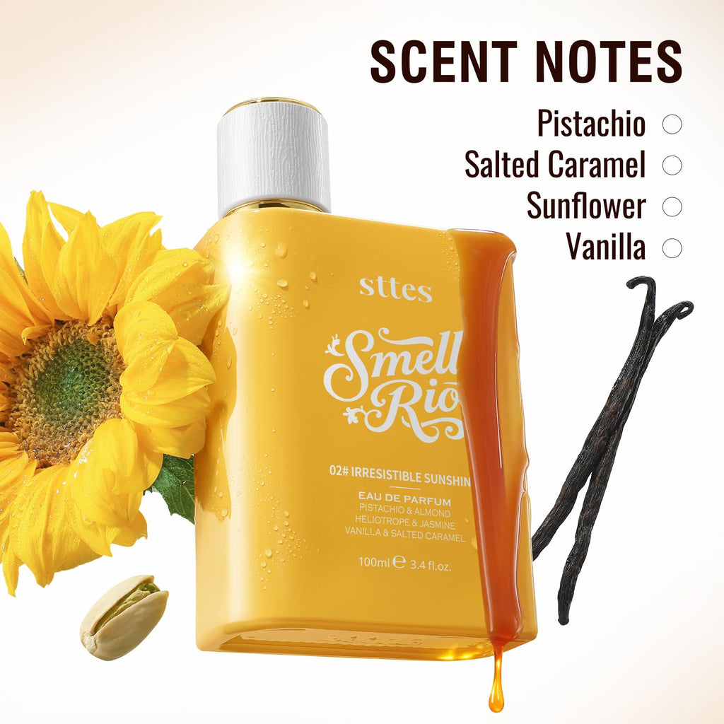 Sttes #02 Irresistible Sunshine Perfumes for Women, Pistachio, Vanilla, Caramel Eau de Parfum, 3.4 fl oz, Sweet Gourmand Fall Fragrance