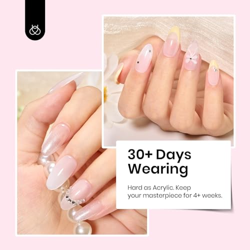 Beetles Hard Gel for Nails Nude Pink, 1 oz 9 in 1 Pink Builder Nail Gel | High Hardness for Sculpting, Nail Extension and Building, Protection Durable for Salon, UV LED Lamp Cured, DIY Art Manicure